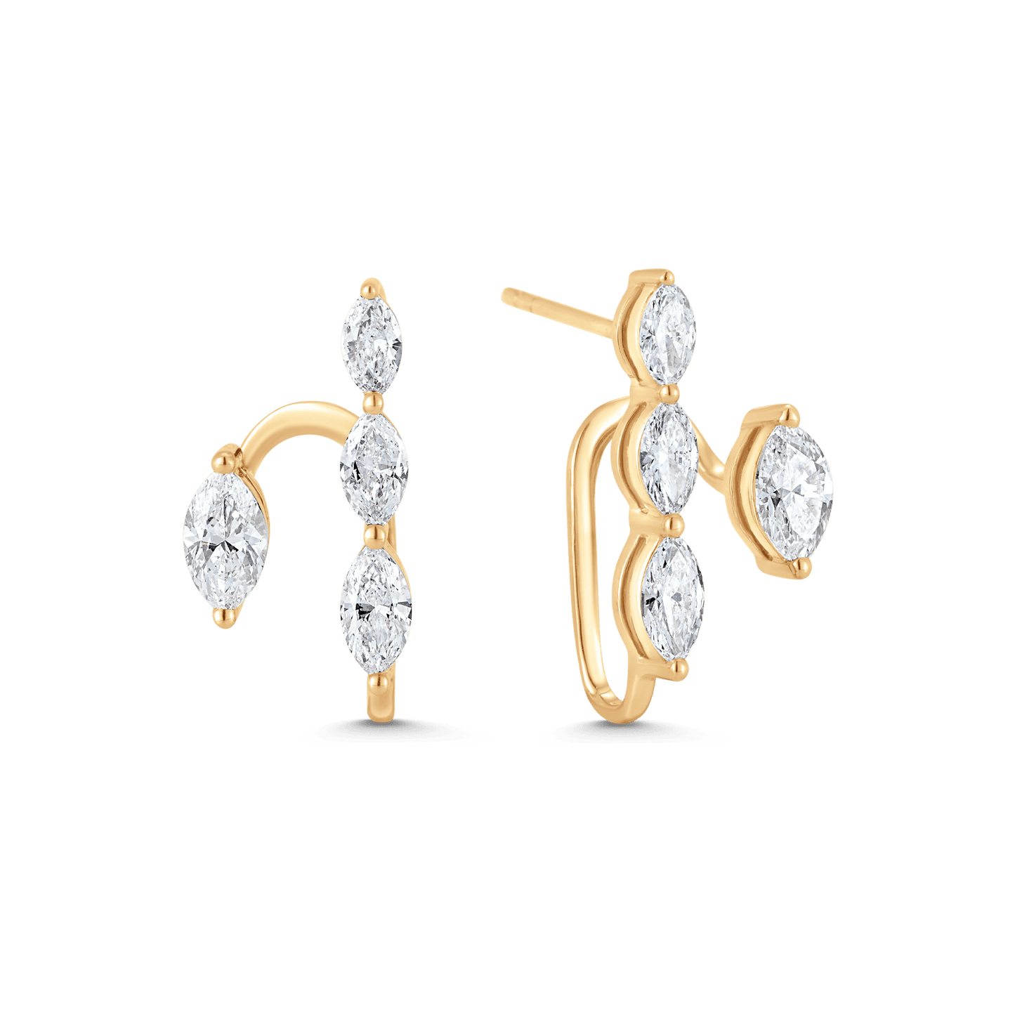 1.17 TCW Round Moissanite Diamond Ear Jacket Earrings - farrellouise