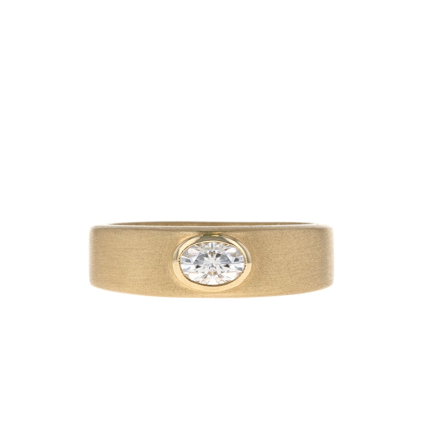 Classic Single Stone Satin-Finish Men's Band - farrellouise
