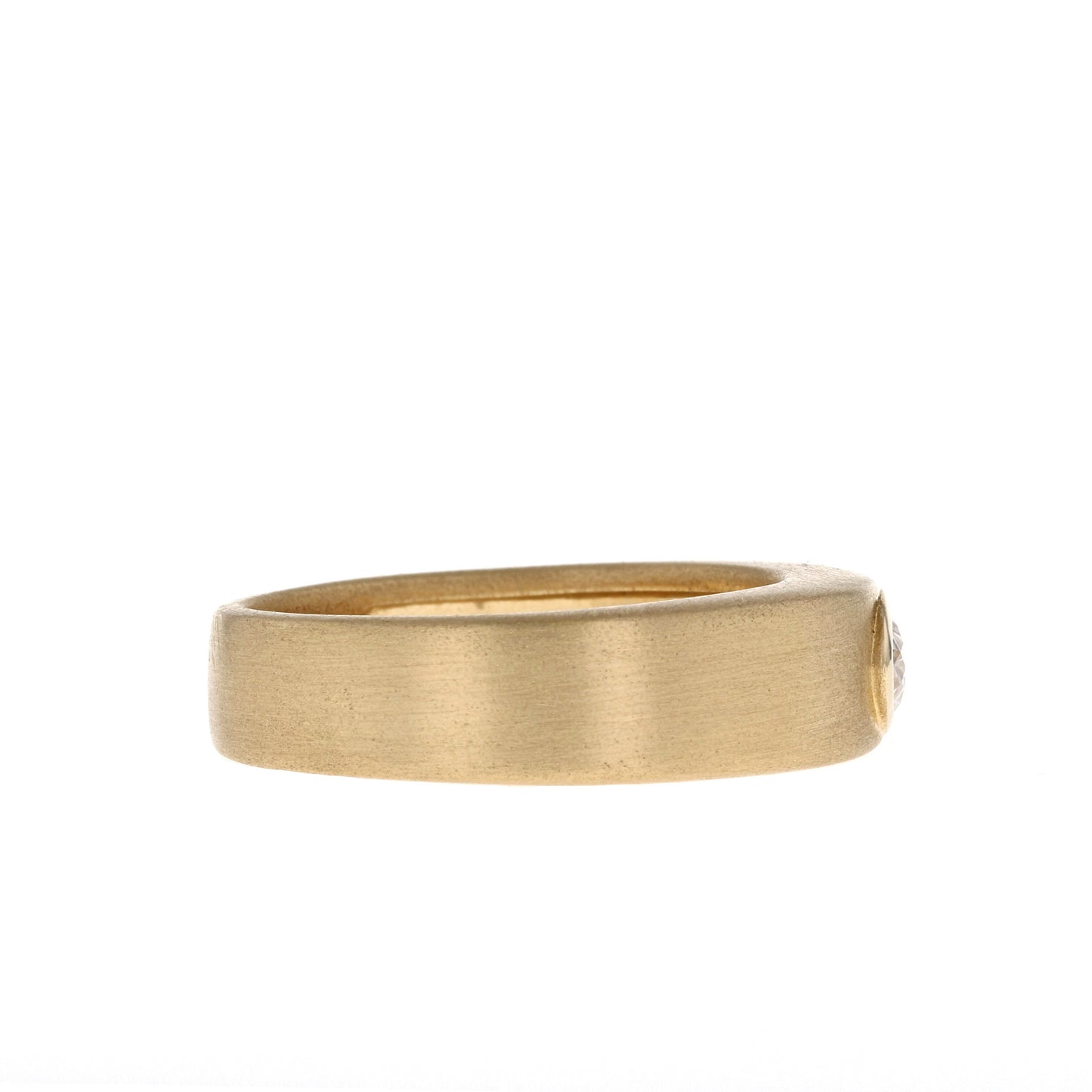 Classic Single Stone Satin-Finish Men's Band - farrellouise