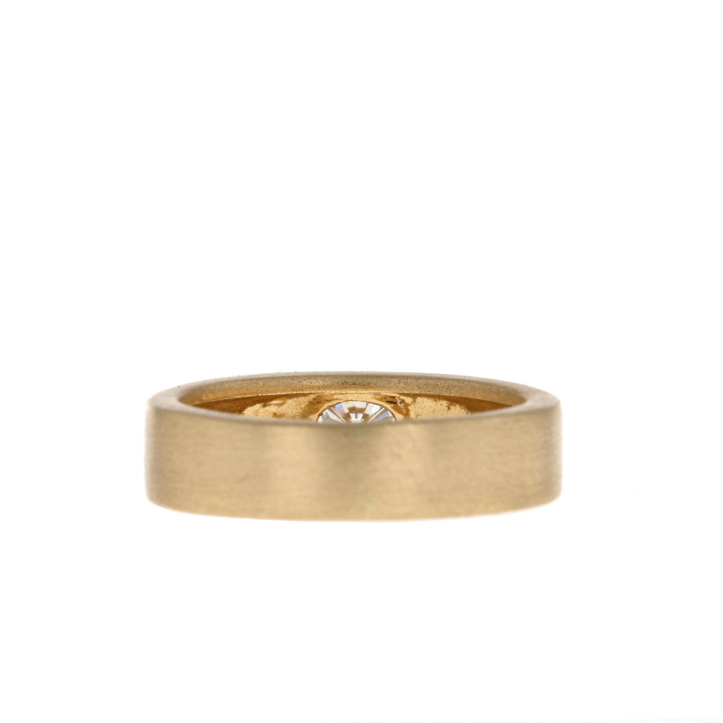 Classic Single Stone Satin-Finish Men's Band - farrellouise