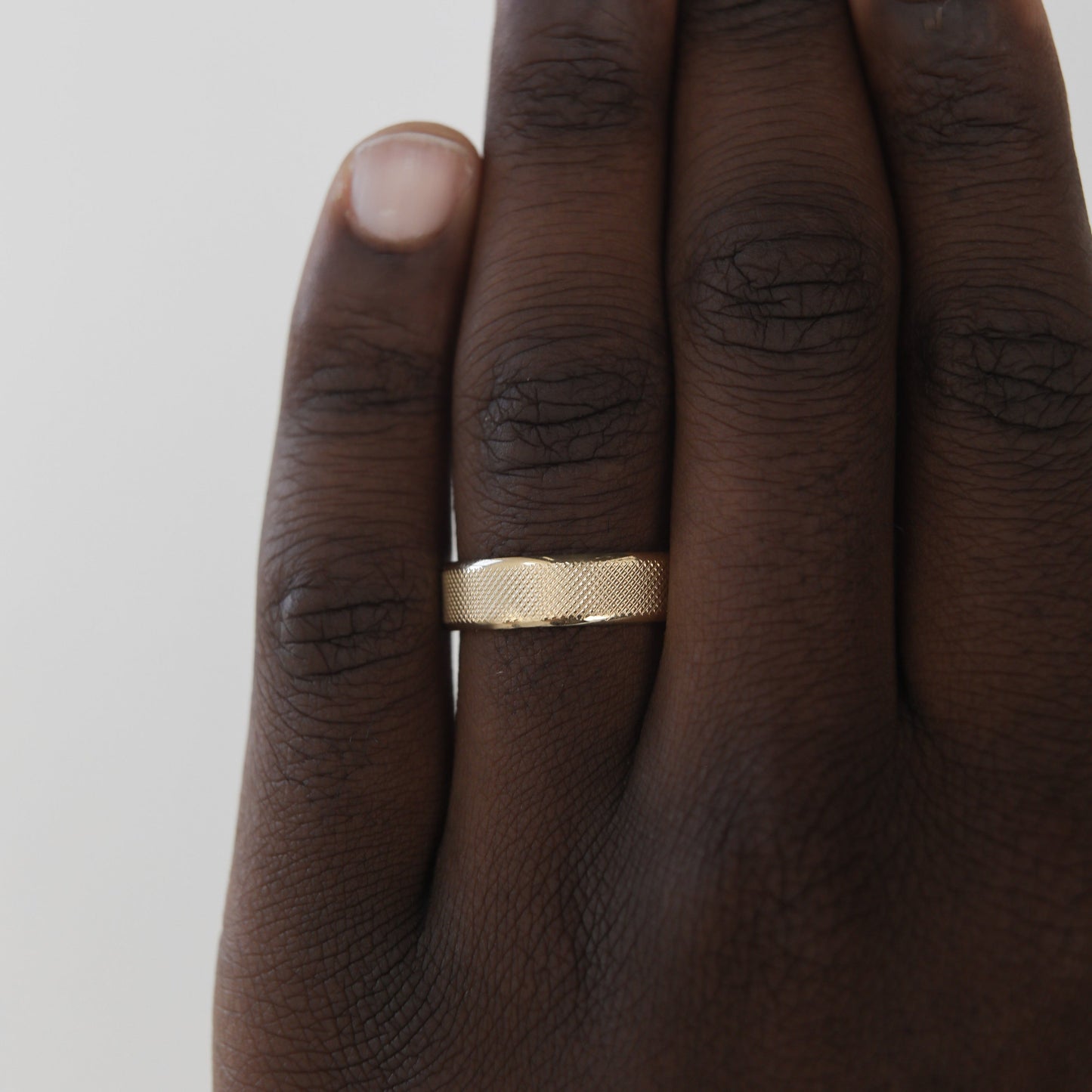 Classic Yellow Gold Textured Men's Band - farrellouise