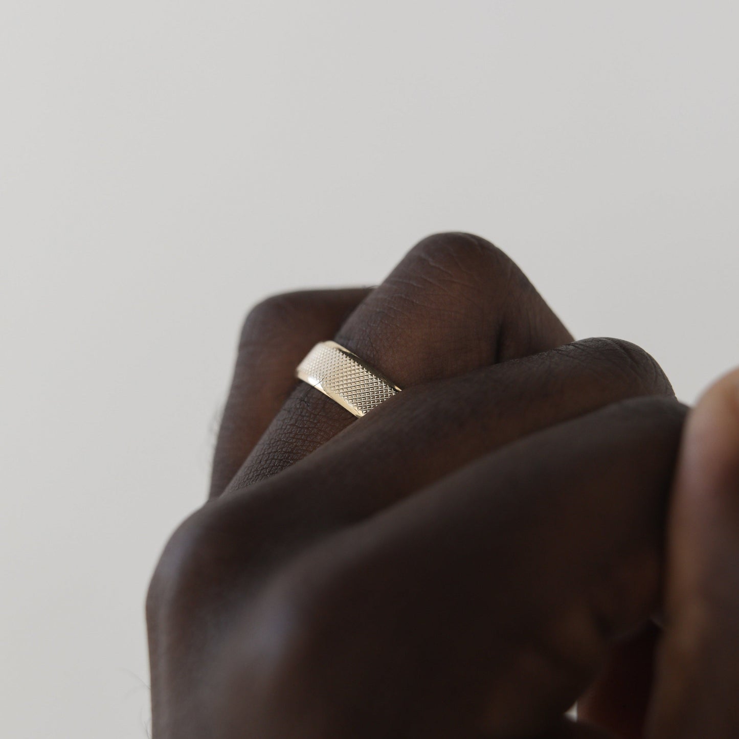 Classic Yellow Gold Textured Men's Band - farrellouise