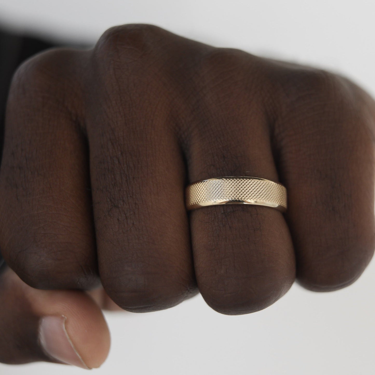 Classic Yellow Gold Textured Men's Band - farrellouise