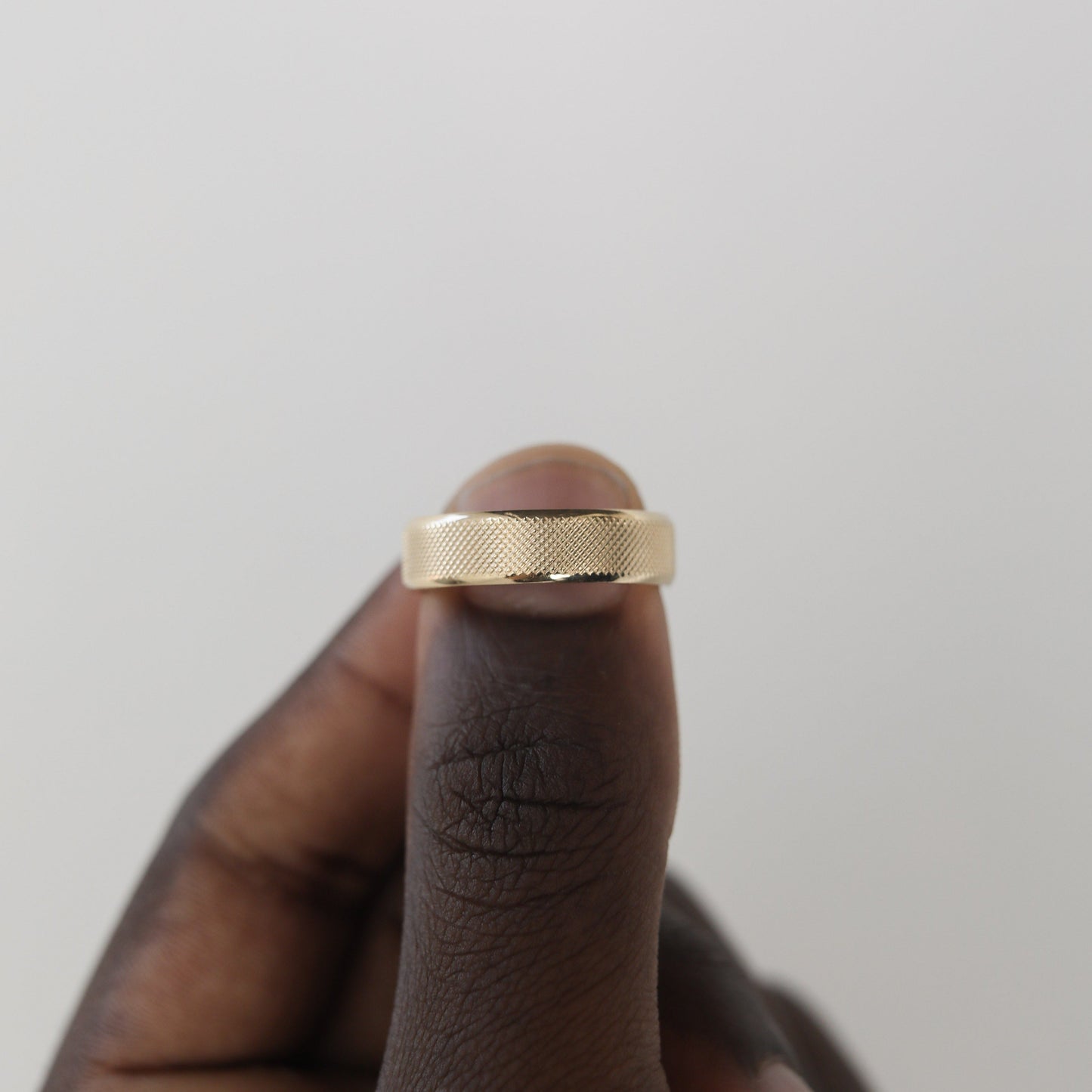 Classic Yellow Gold Textured Men's Band - farrellouise
