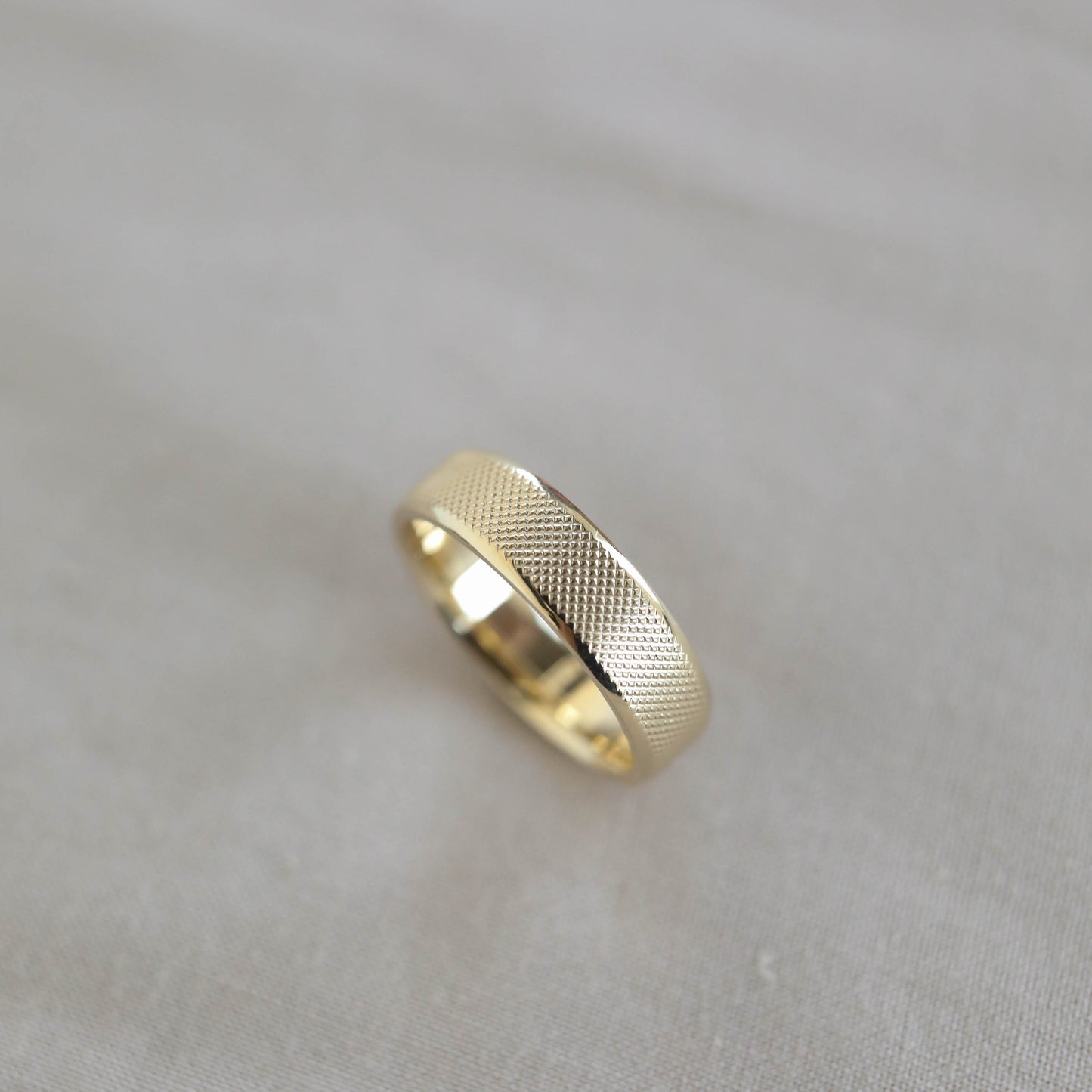 Classic Yellow Gold Textured Men's Band - farrellouise