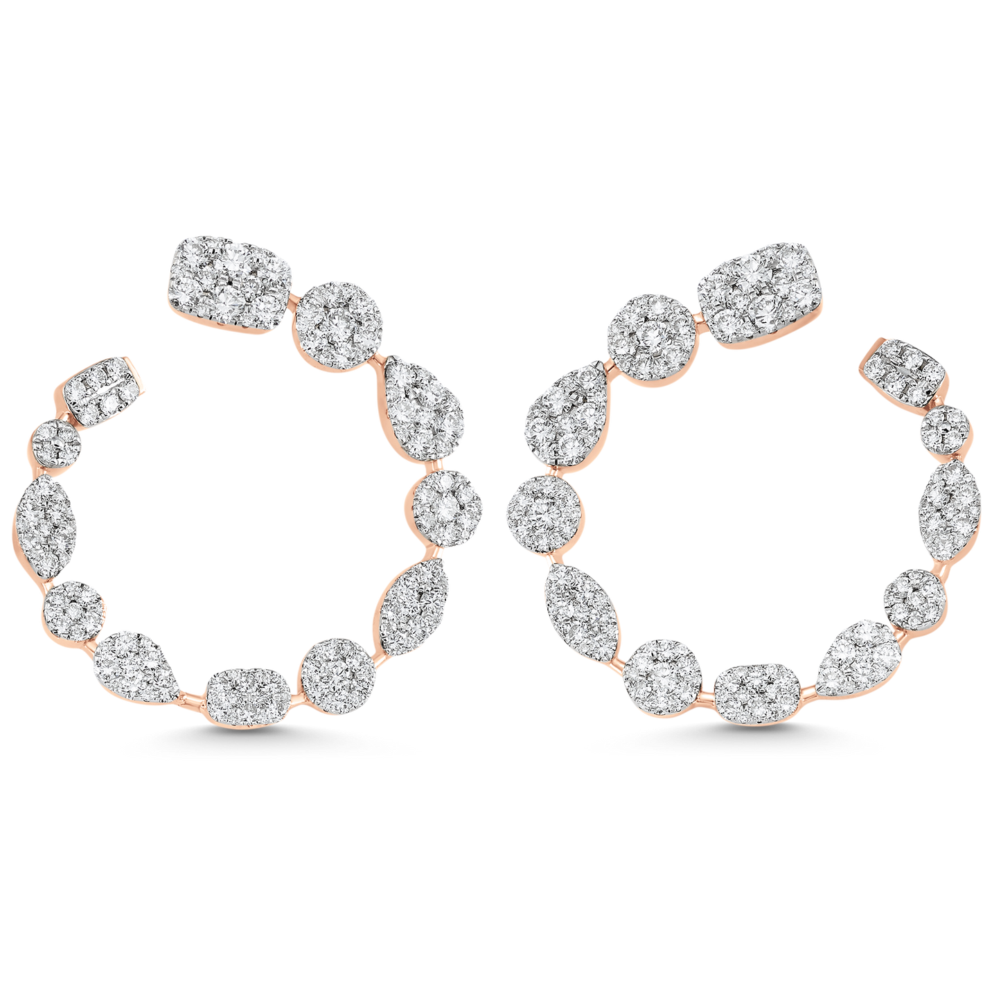 4.05 TCW Round Moissanite Diamond Hoop Earrings - farrellouise