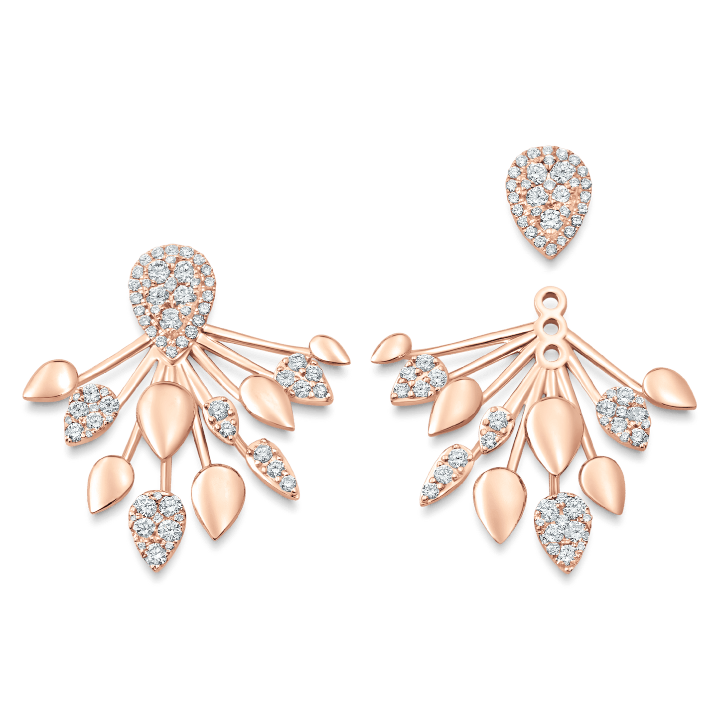 1.92 TCW Round Moissanite Diamond Ear Jacket Earrings - farrellouise