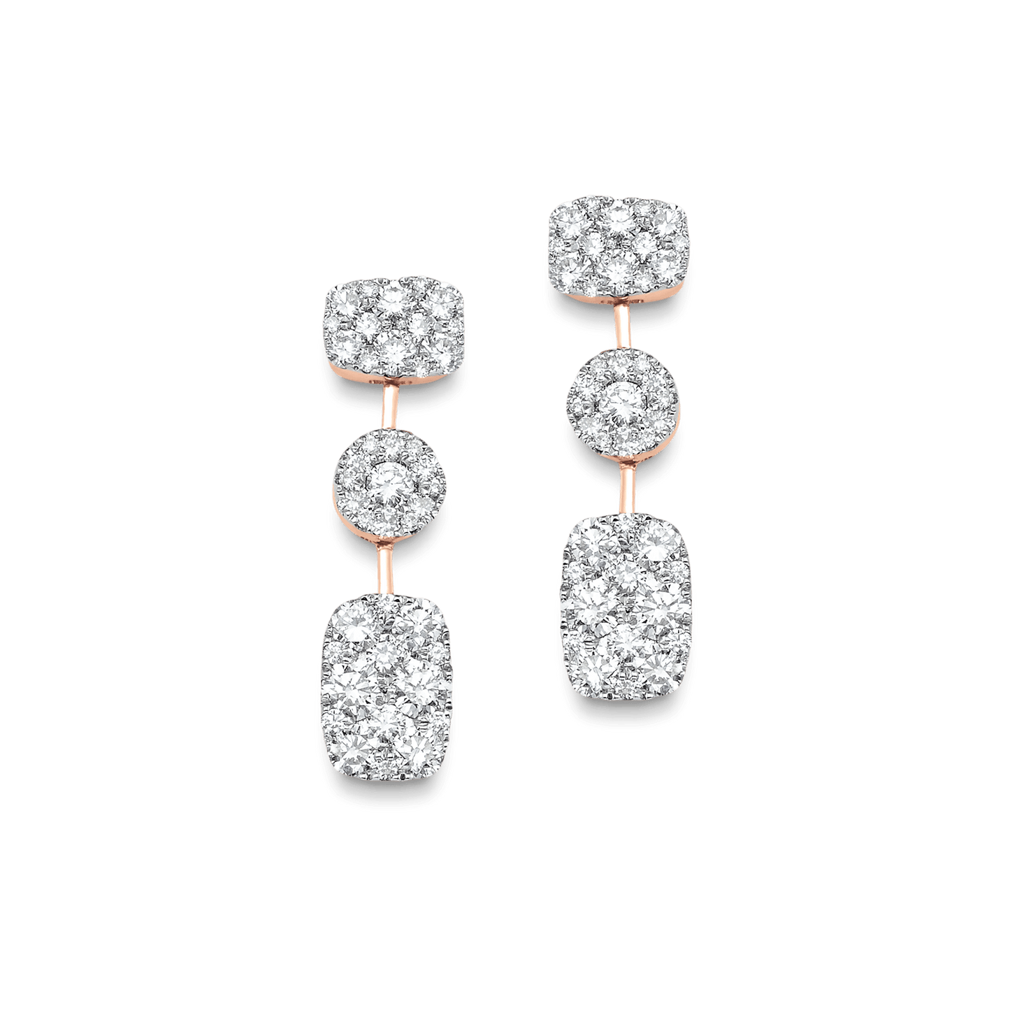 1.64 TCW Round Moissanite Diamond Cluster Earrings - farrellouise