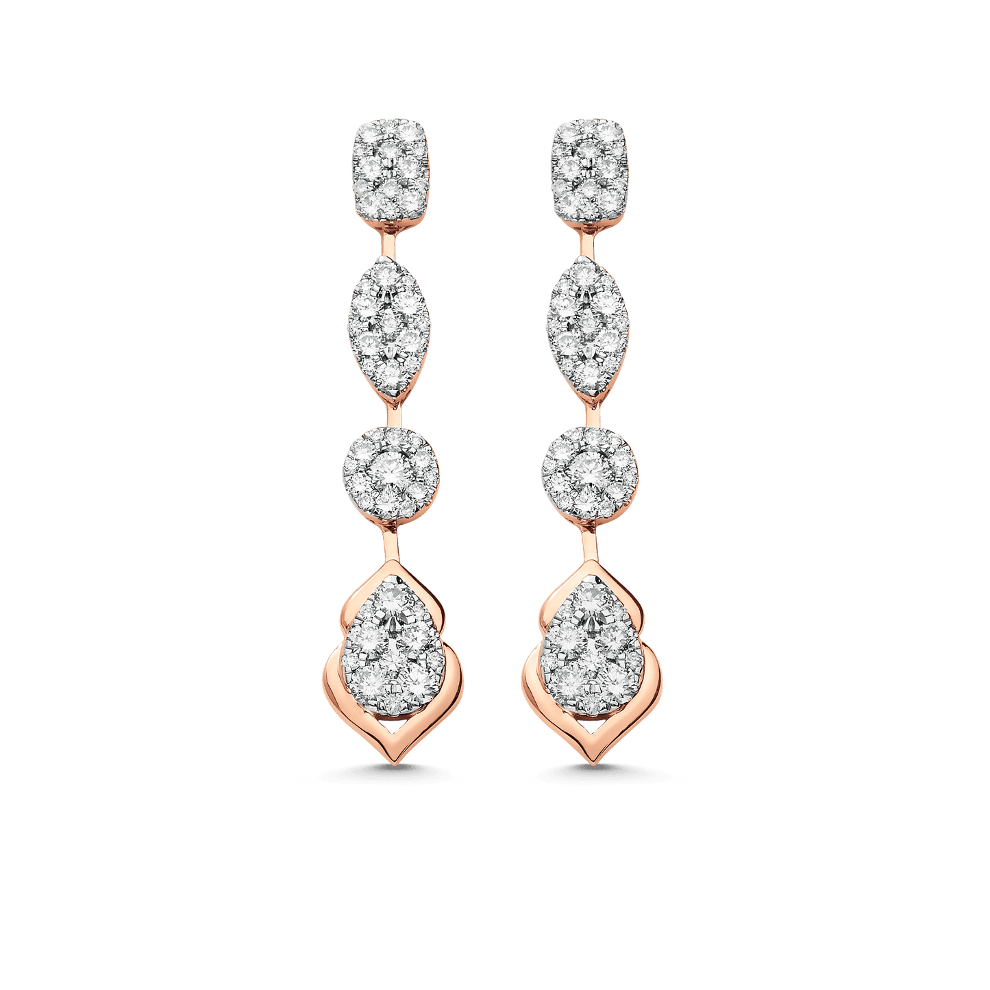 1.44 TCW Round Moissanite Diamond Drop Earrings - farrellouise