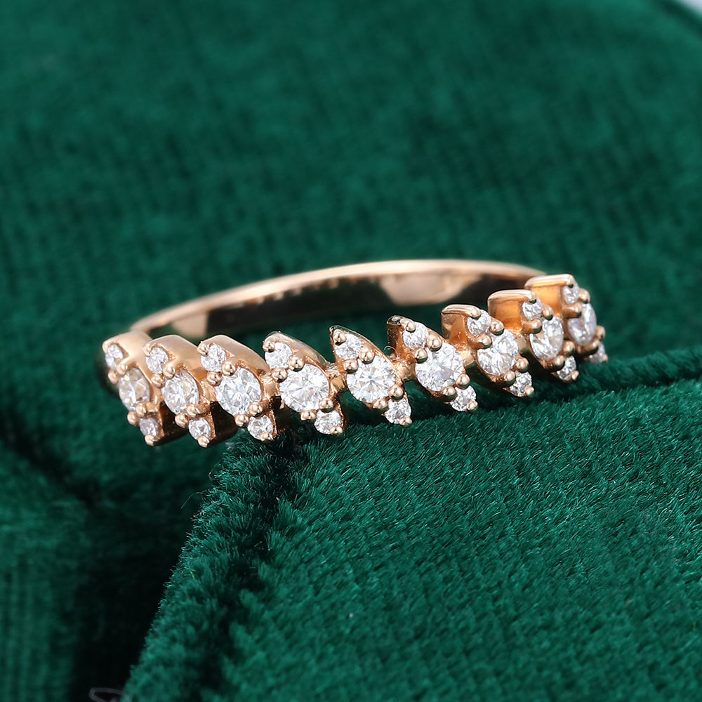 0.30 CT Round Moissanite Cluster Wedding Band - farrellouise