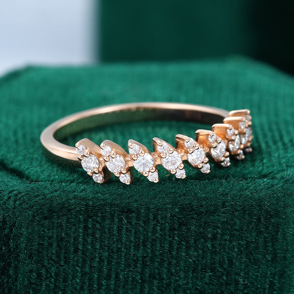0.30 CT Round Moissanite Cluster Wedding Band - farrellouise