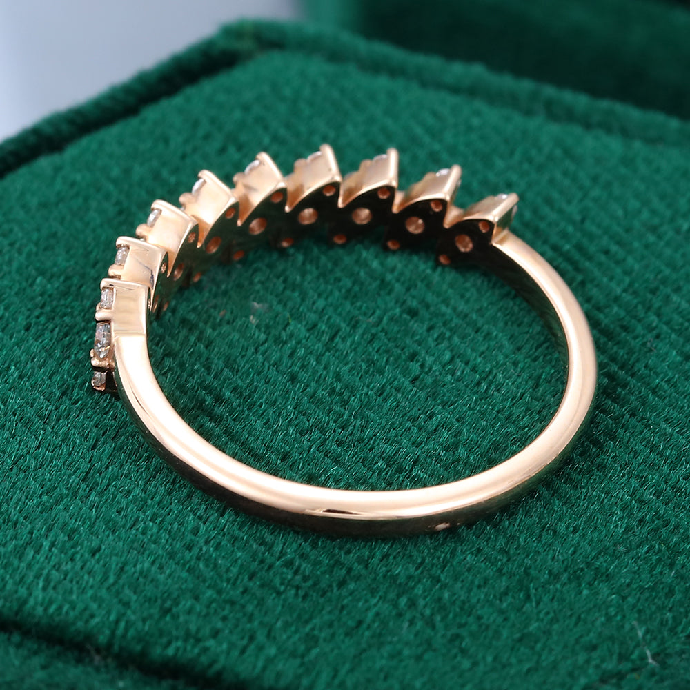 0.30 CT Round Moissanite Cluster Wedding Band - farrellouise