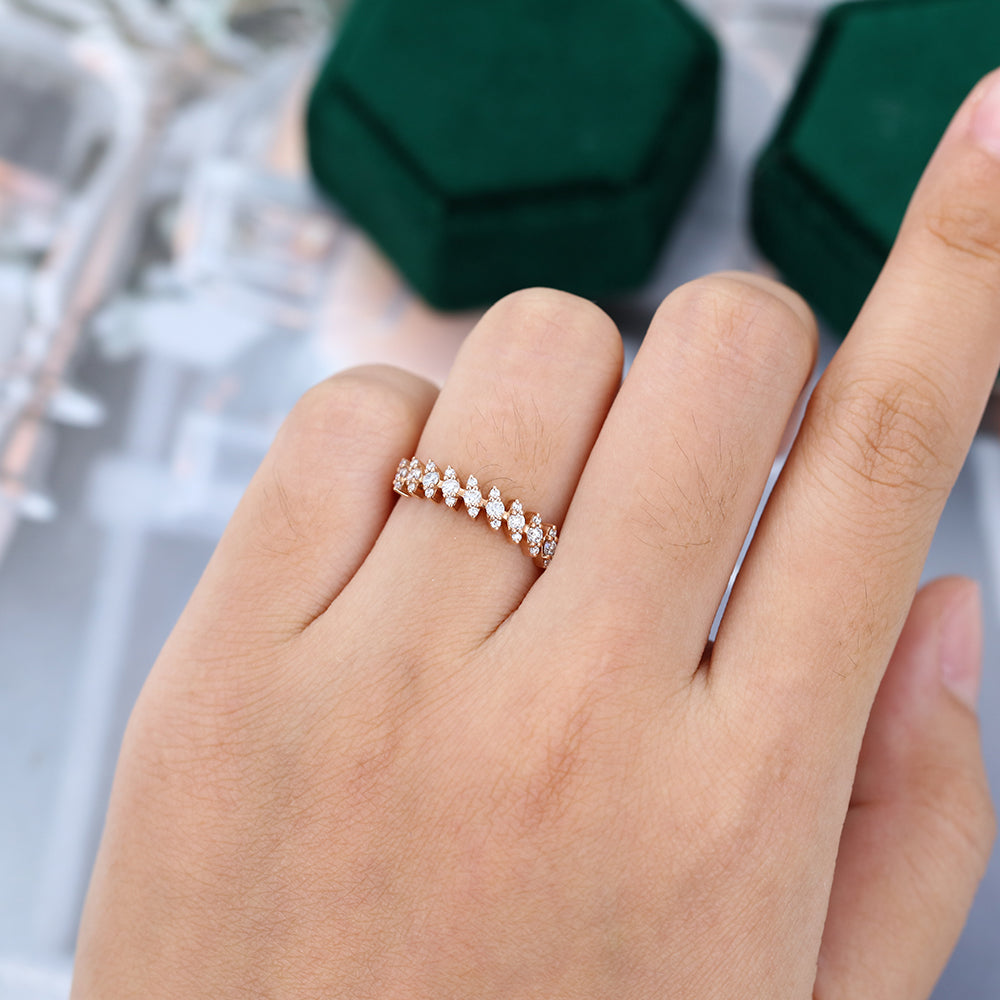 0.30 CT Round Moissanite Cluster Wedding Band - farrellouise