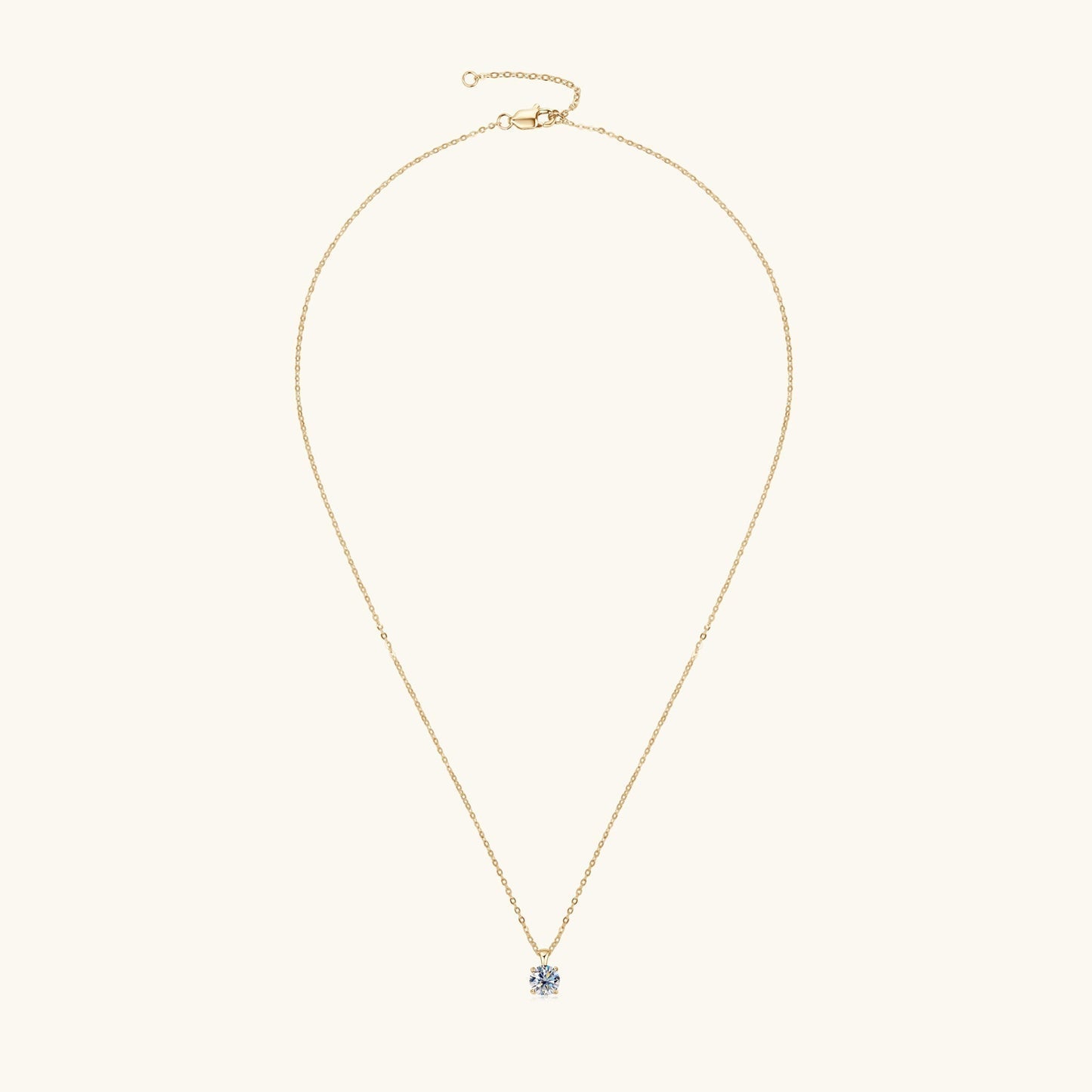 1.0 CT Round Moissanite Diamond Solitaire Necklace - farrellouise