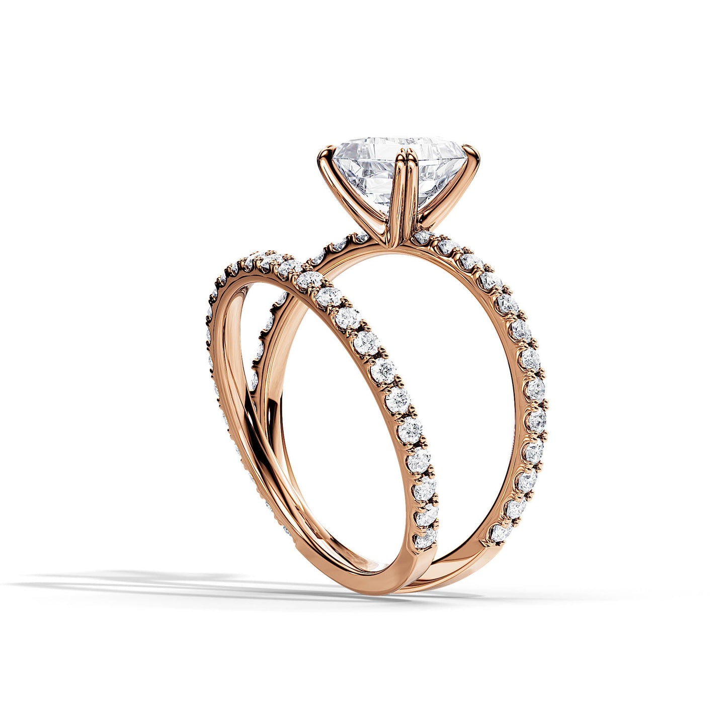 1.20 CT Princess Moissanite Pave Style Bridal Ring Set