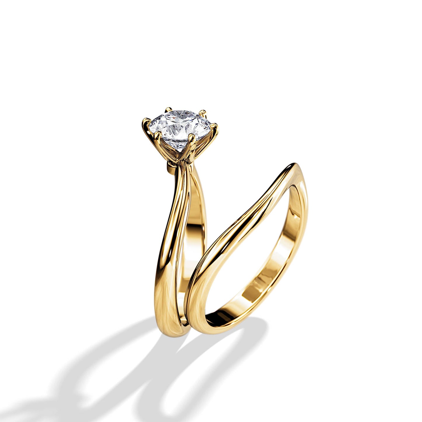 1.0 CT Round Moissanite Swirl Bridal Setting Ring Set