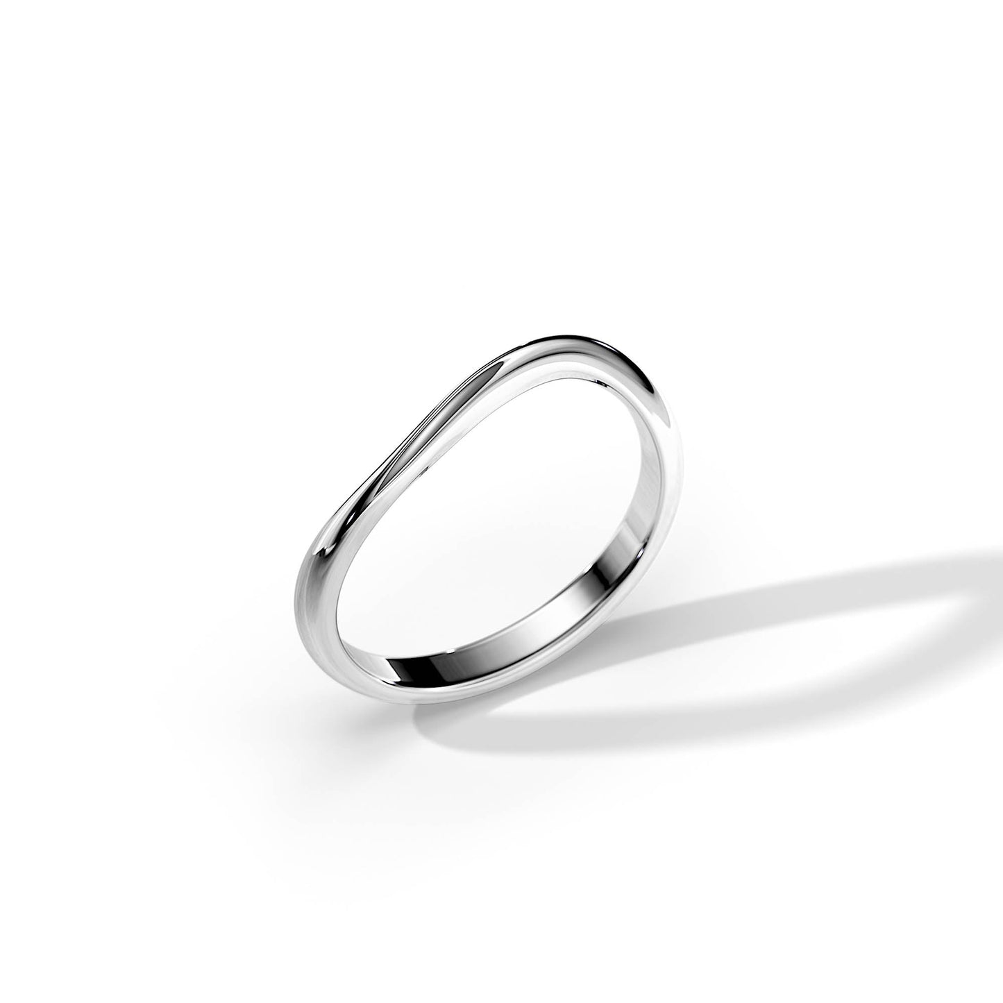Wave Shape Palin Wedding Band