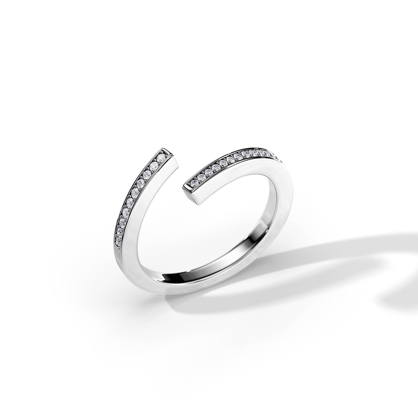 0.20 TCW Round Open Pave Moissanite Wedding Band
