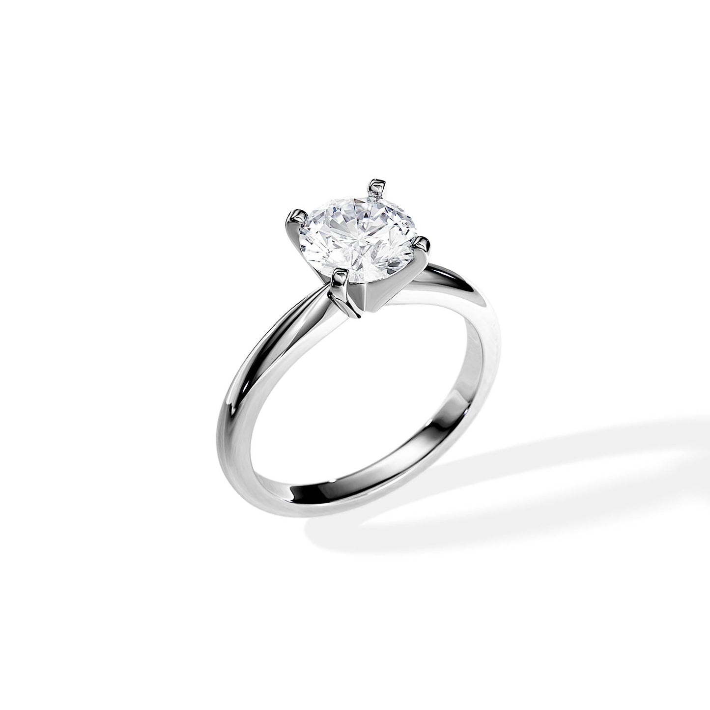 1.50 CT Round Cut Moissanite Solitaire Setting Engagement Ring
