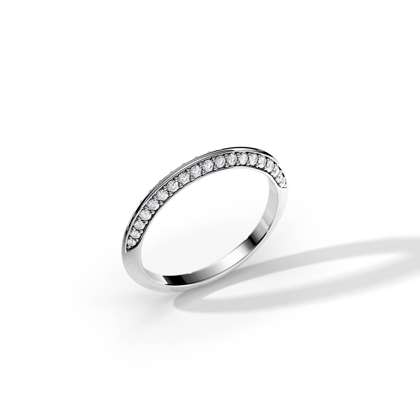 0.35 TCW Round Half Eternity Moissanite Wedding Band