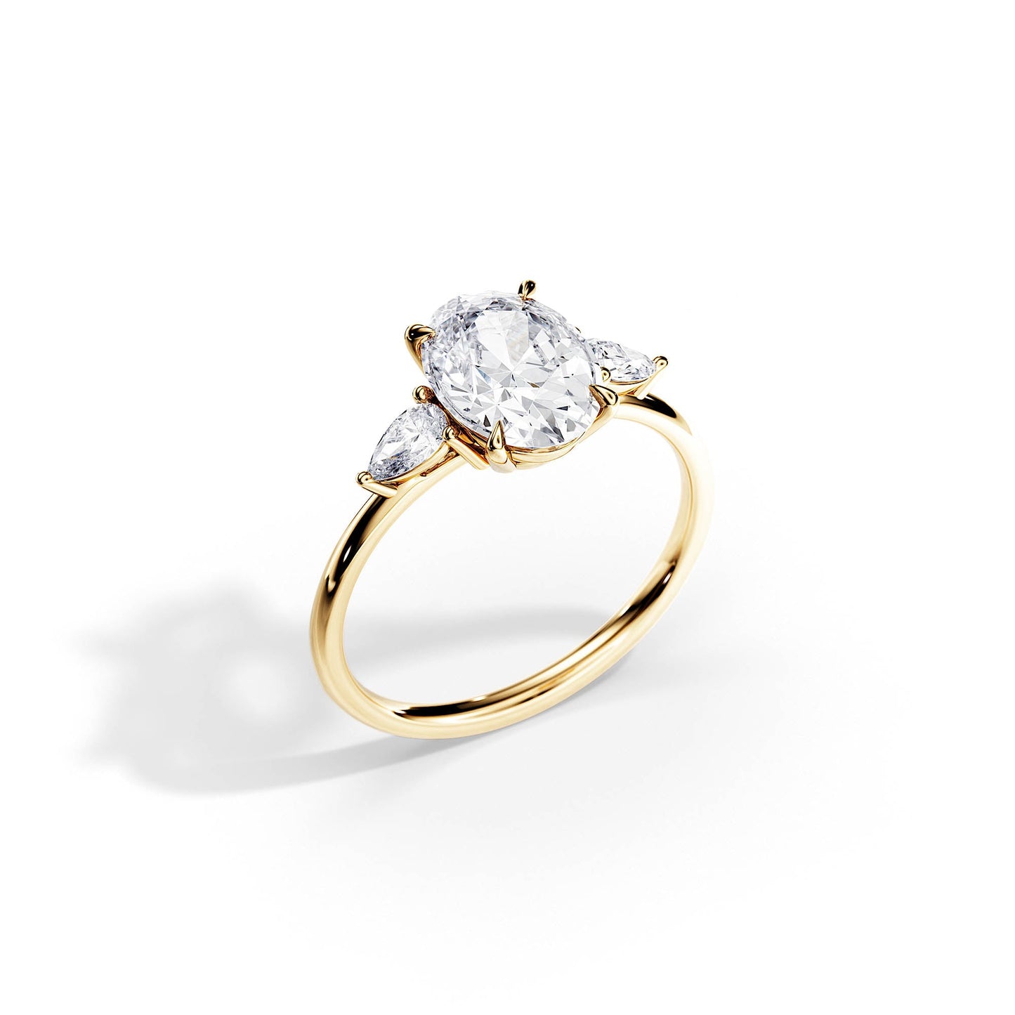 3.0 CT Three Stone Oval Cut Moissanite Engagement Ring