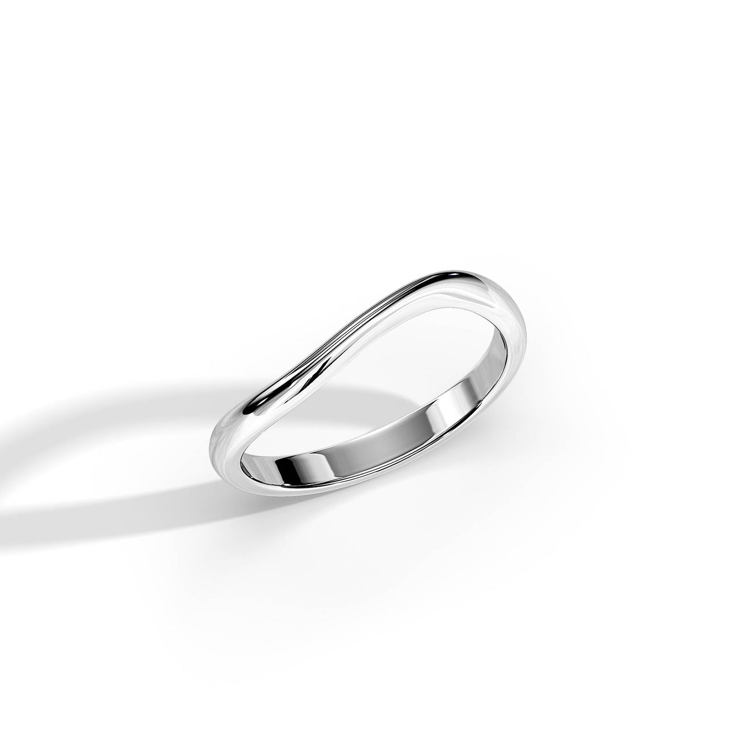 Wave Shape Palin Wedding Band