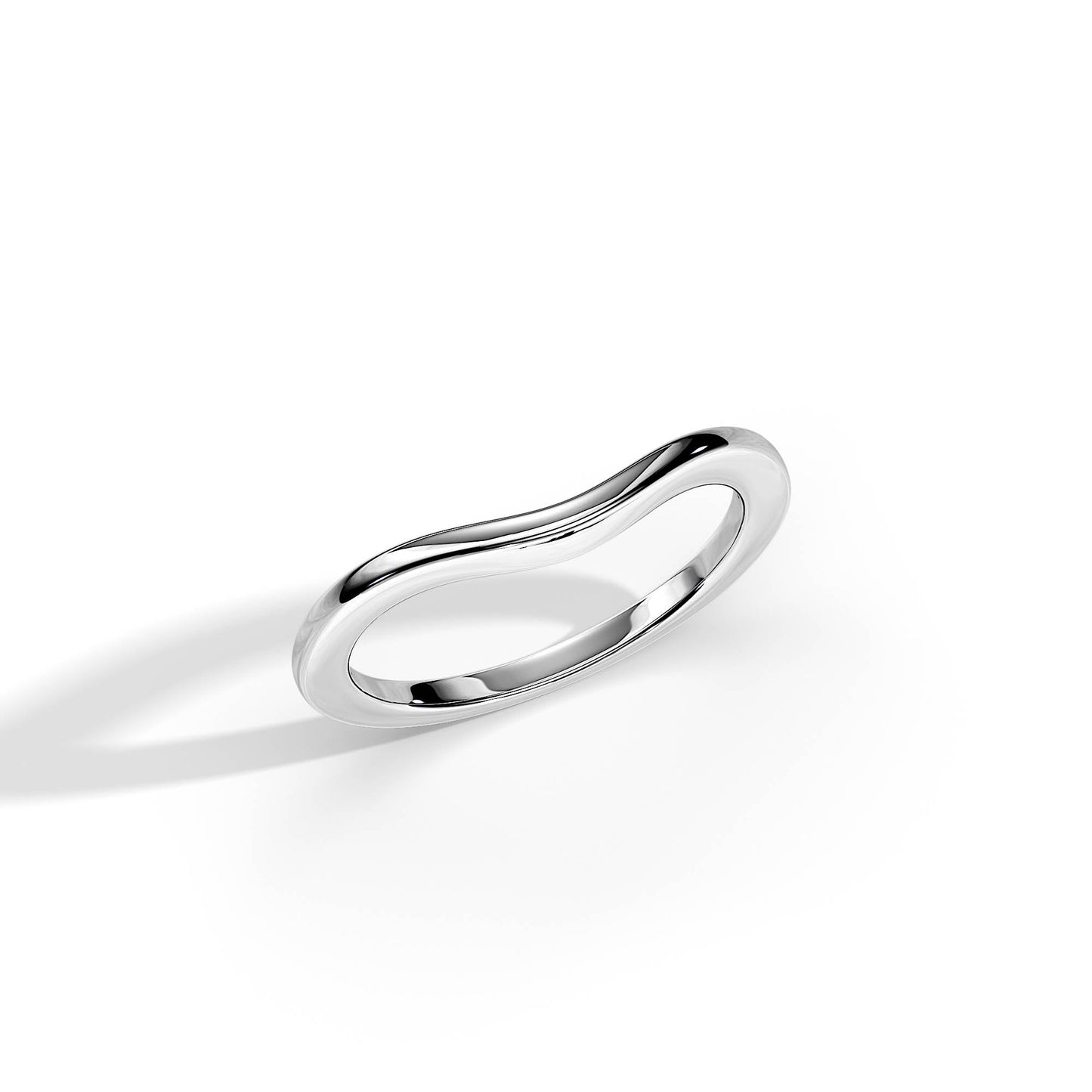 Classic Plain Curved Wedding Band for Women