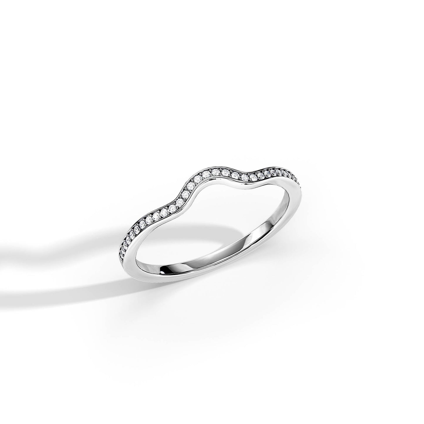 0.10 TCW Round Curved Wedding Band