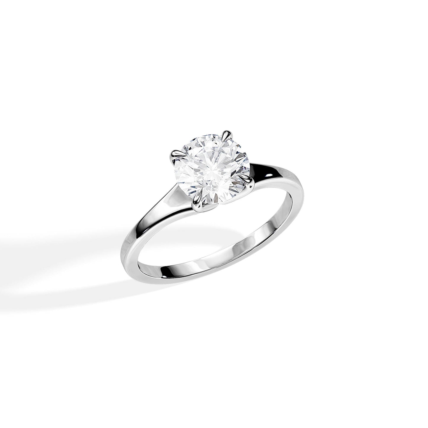 1.50 CT Round Moissanite Solitaire Prong Setting Engagement Ring