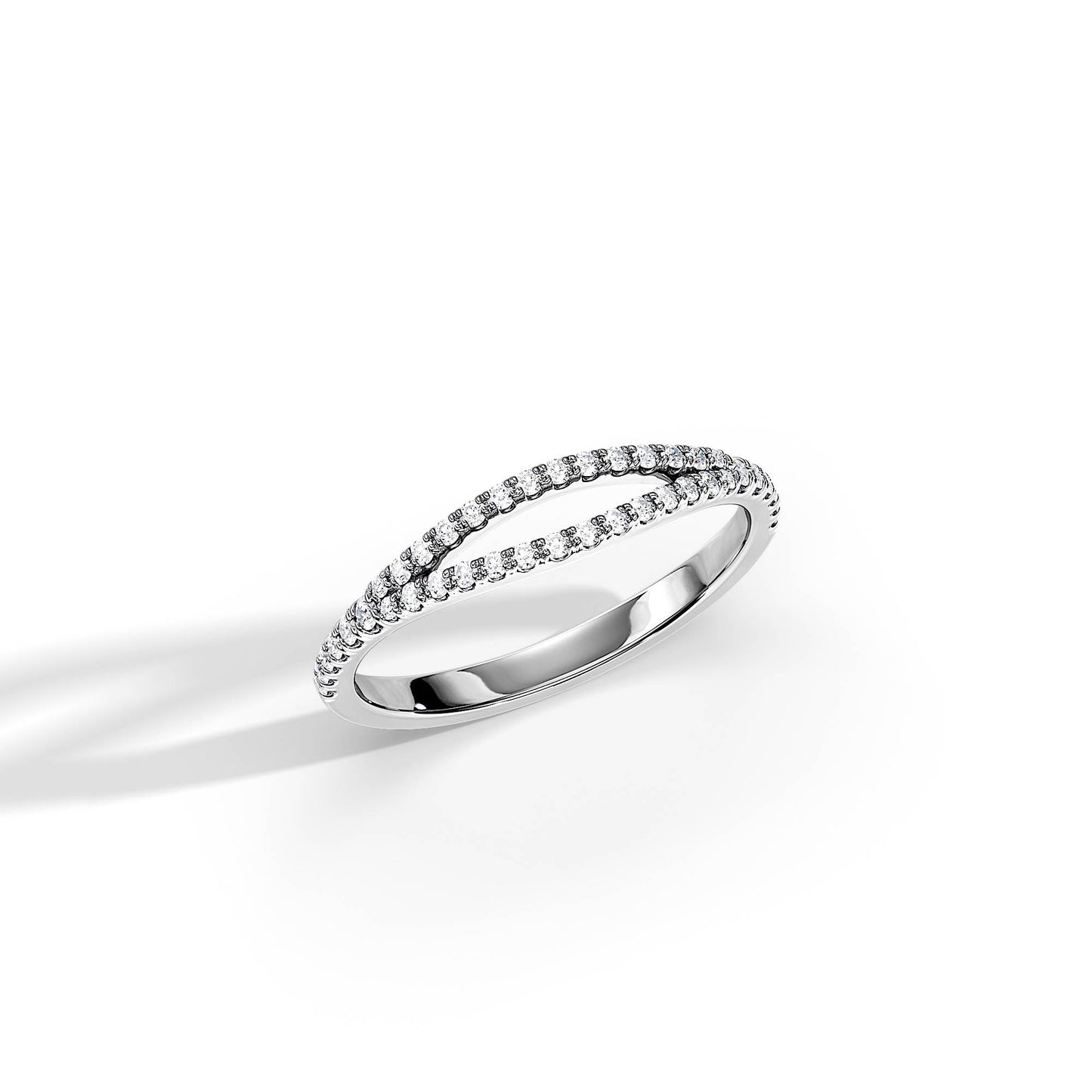 0.50 TCW Round Split Shank Wedding Band