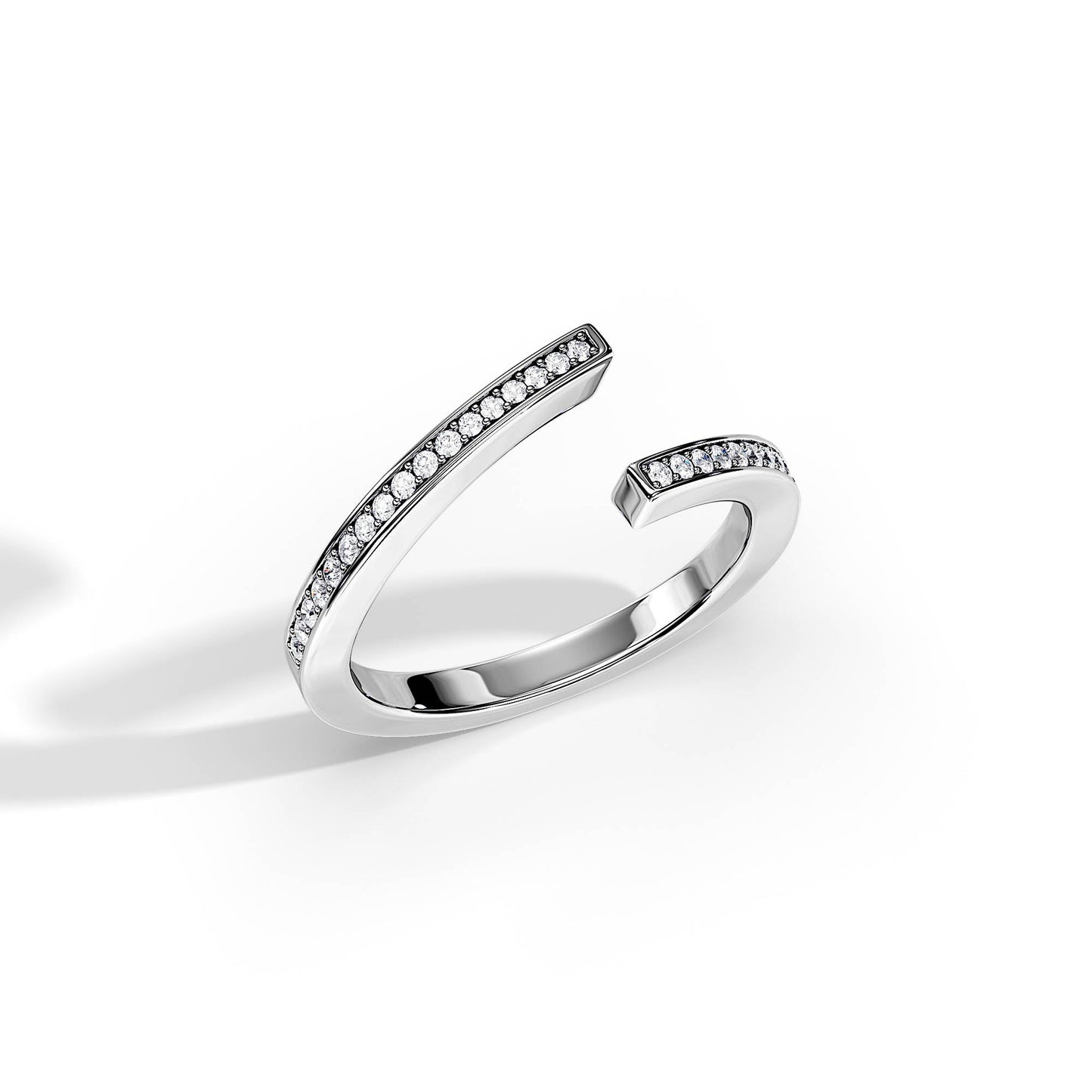 0.20 TCW Round Open Pave Moissanite Wedding Band