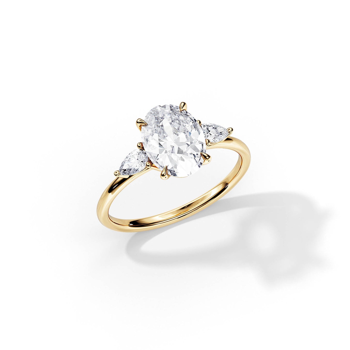 3.0 CT Three Stone Oval Cut Moissanite Engagement Ring