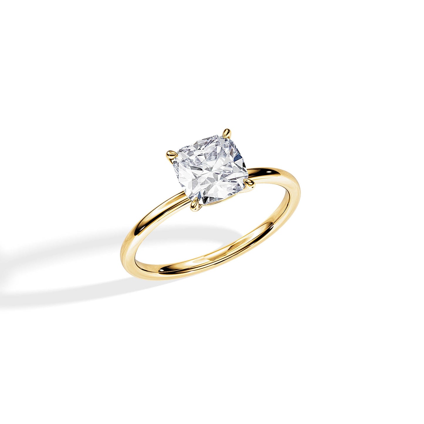2.0 CT Cushion Moissanite Solitaire Engagement Ring