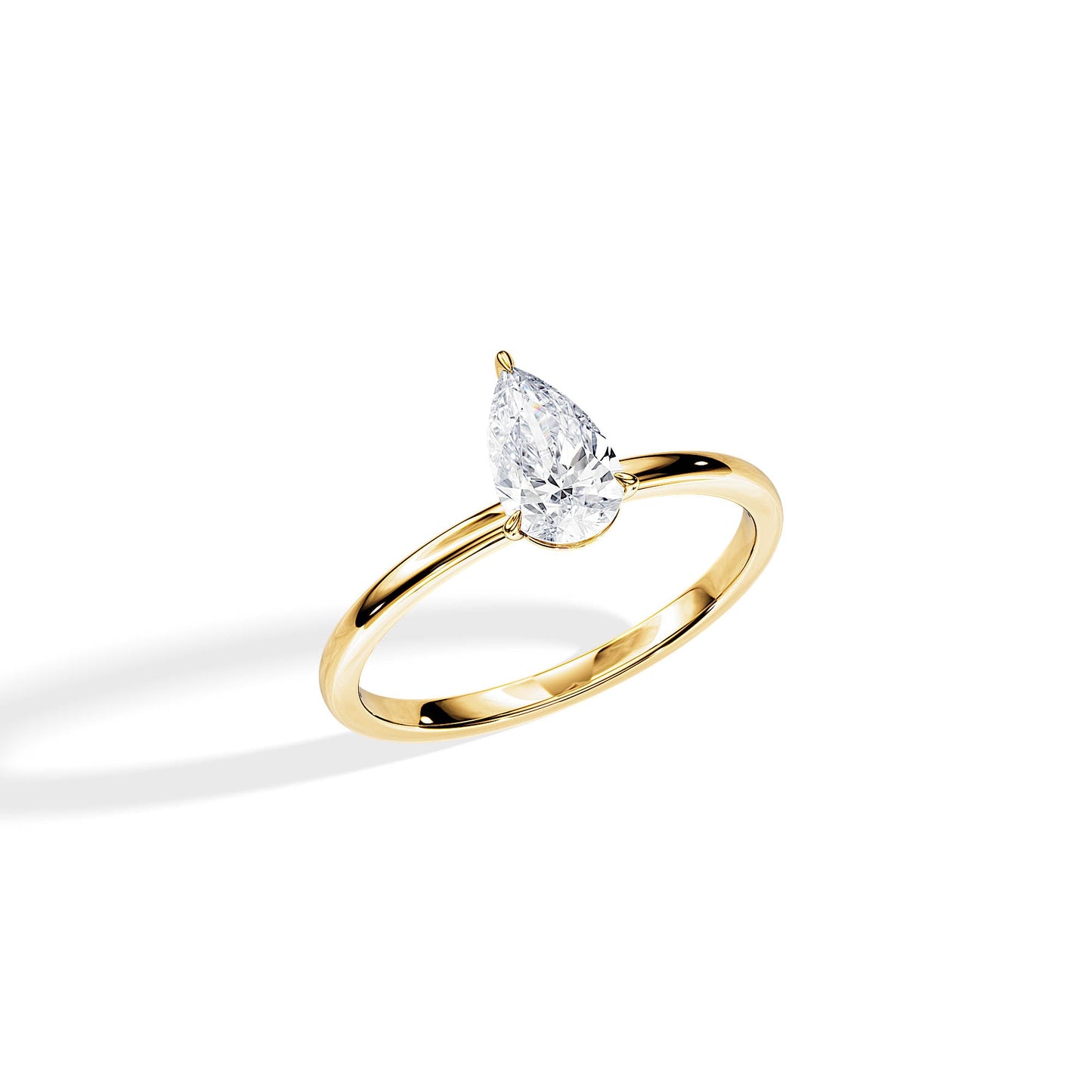 1.0-1.5 CT Pear Moissanite Solitaire Engagement Ring
