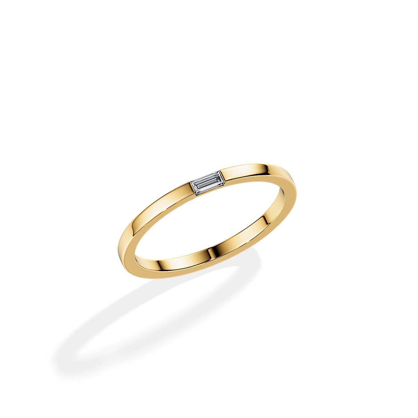 0.10 TCW Baguette Solitaire Style Wedding Band