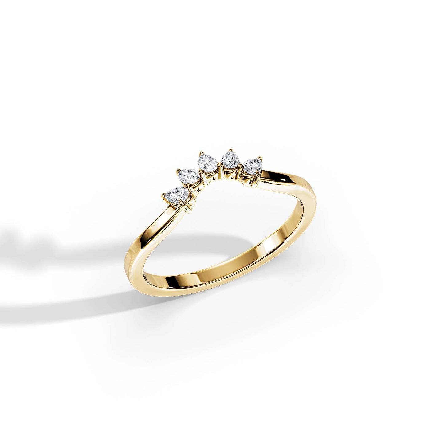 0.25 TCW Pear Curved Moissanite Wedding Band
