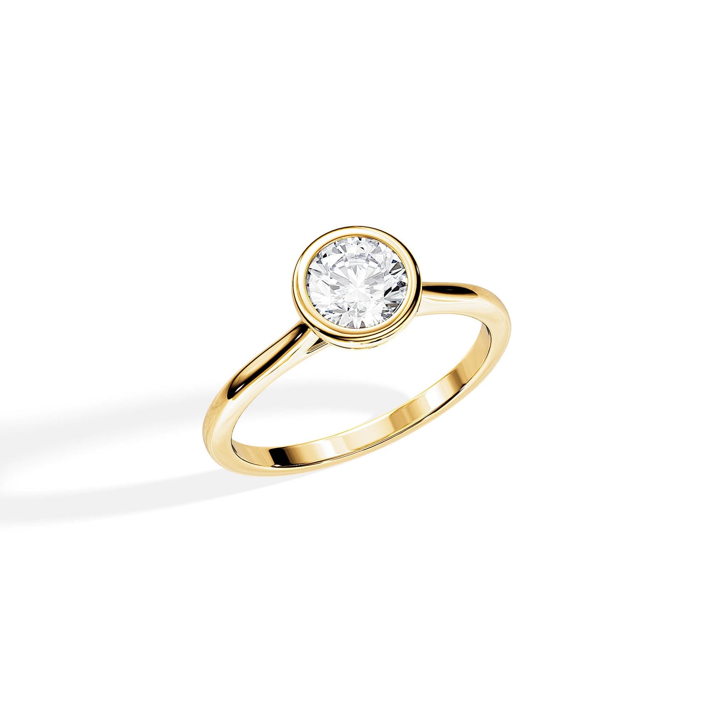 2.0 CT Round Moissanite Bezel Solitaire Engagement Ring