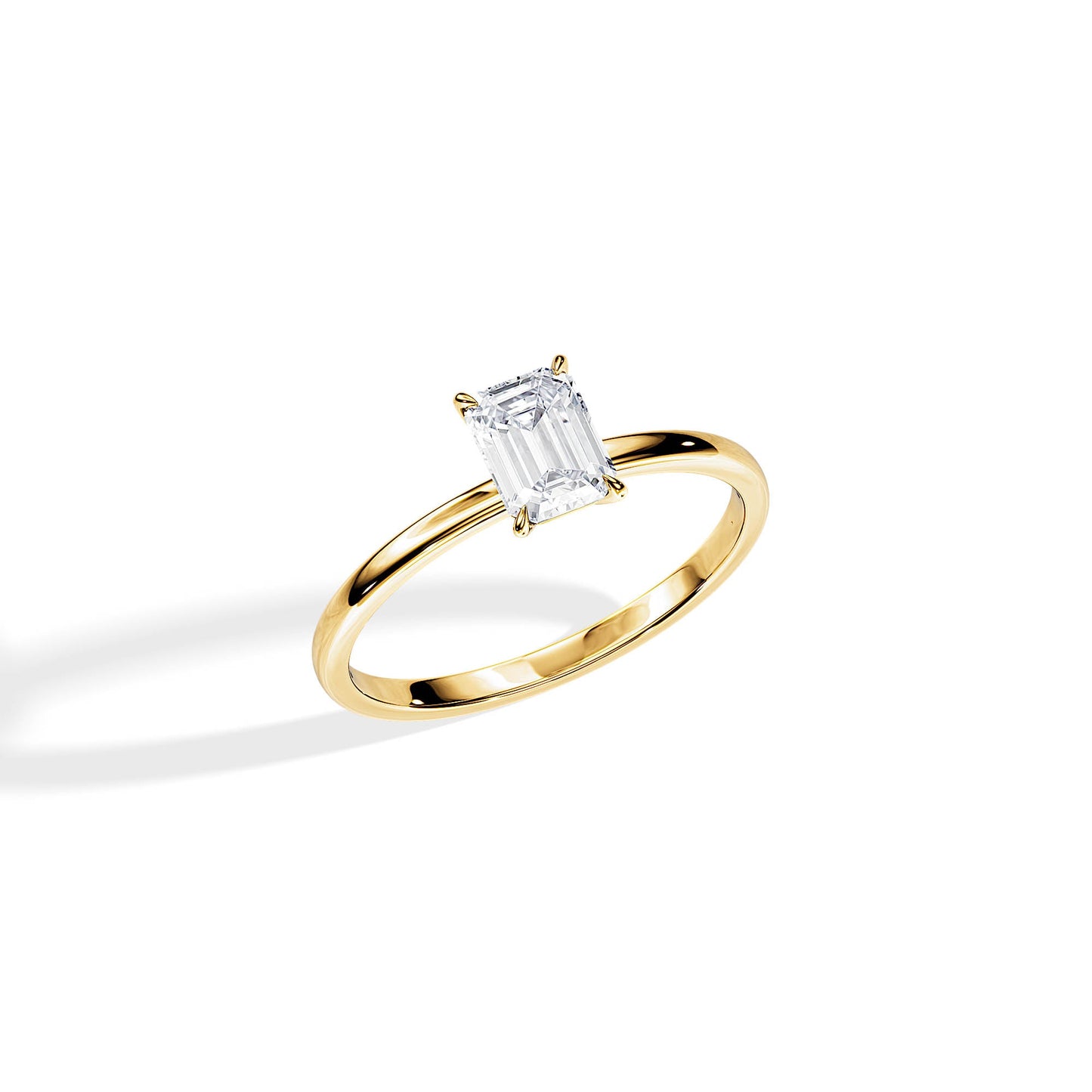 1.0 CT Emerald Moissanite Solitaire Engagement Ring