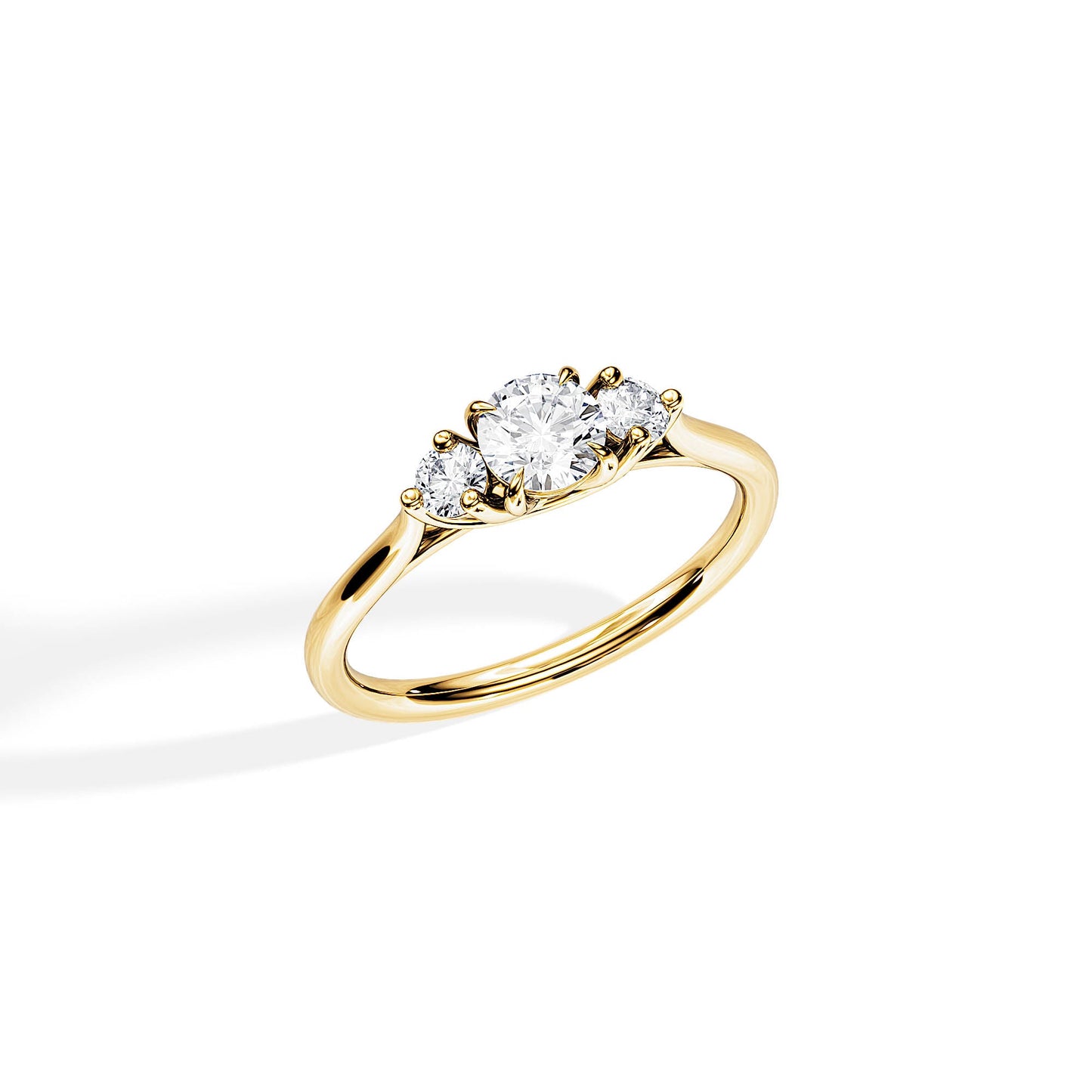 0.50 CT Round Cut Moissanite Three Stone Style Engagement Ring