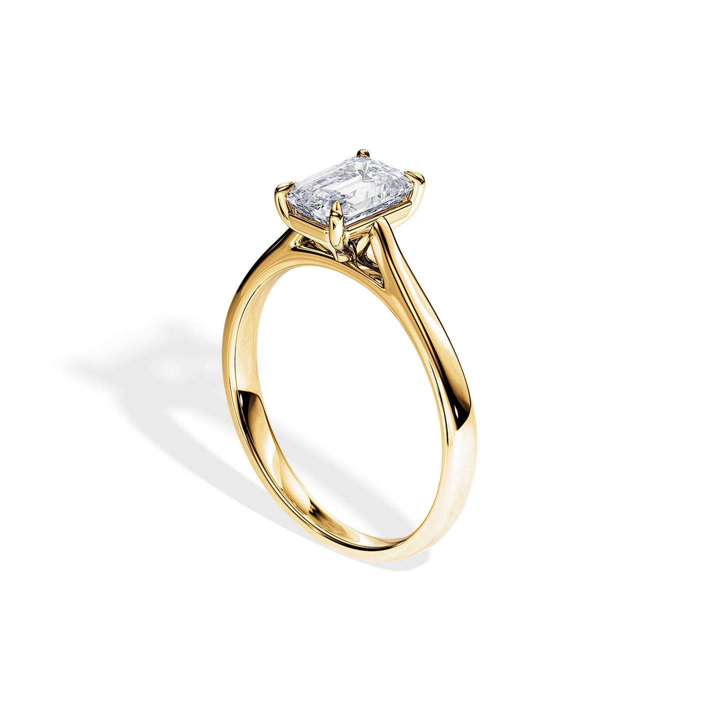1.0 CT Emerald Moissanite Solitaire Engagement Ring