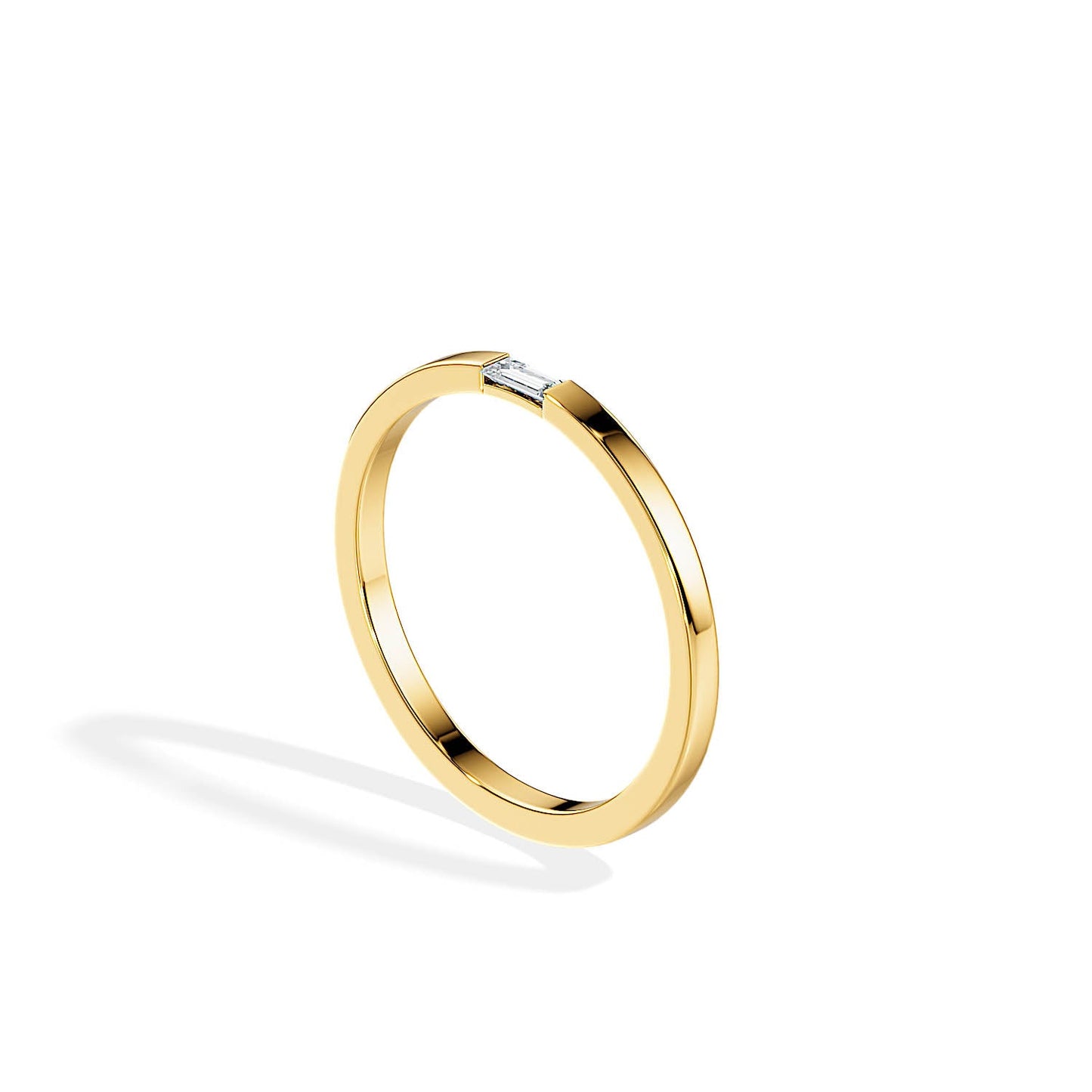 0.10 TCW Baguette Solitaire Style Wedding Band