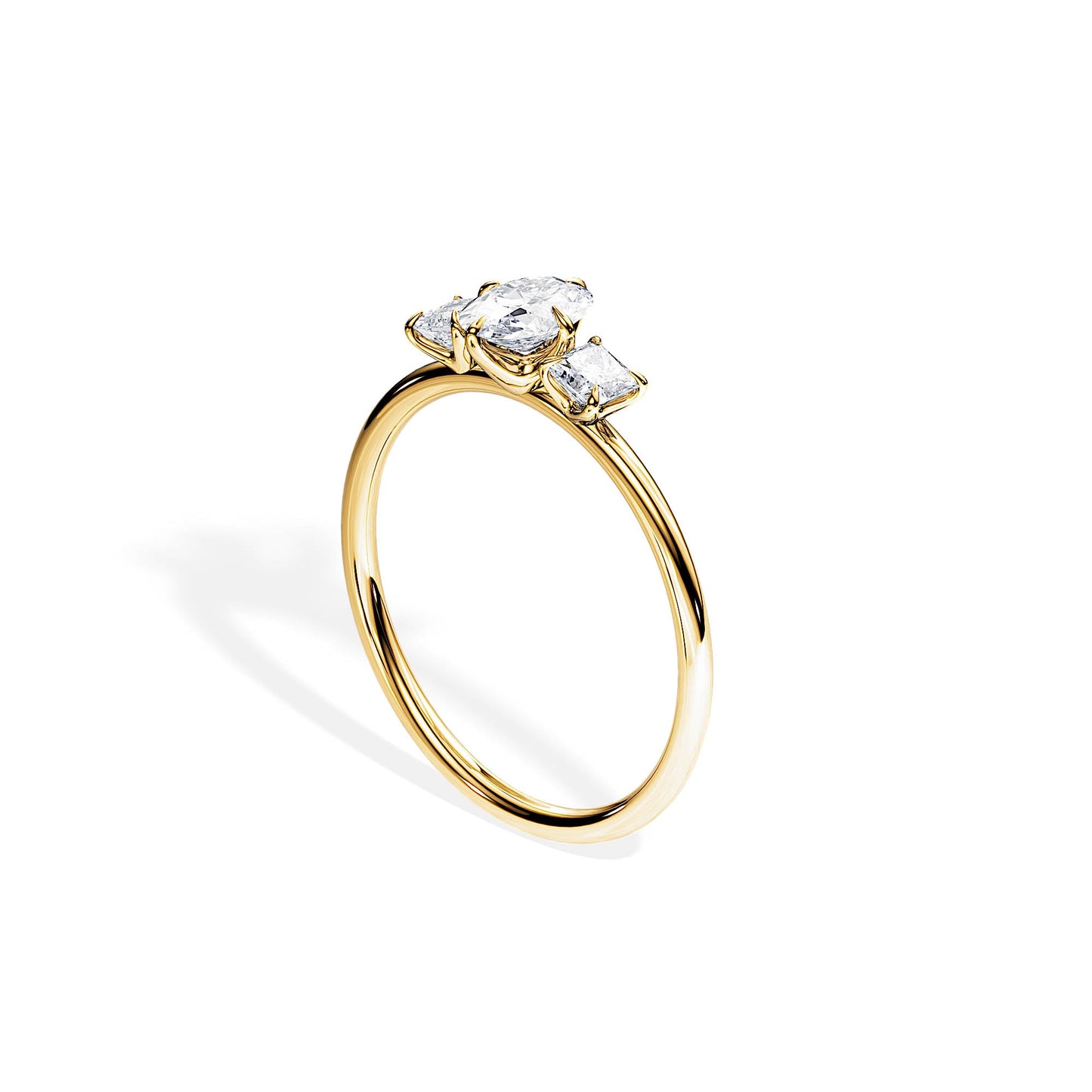 0.50 CT Oval Cut Moissanite Three Stone Engagement Ring