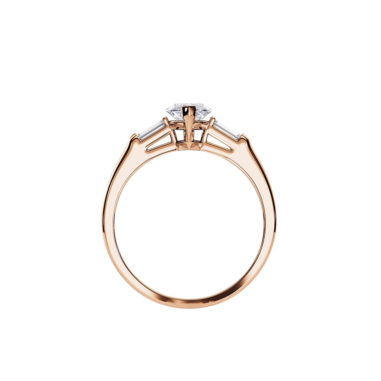 1.0 CT Three Stone Marquise Cut Moissanite Engagement Ring