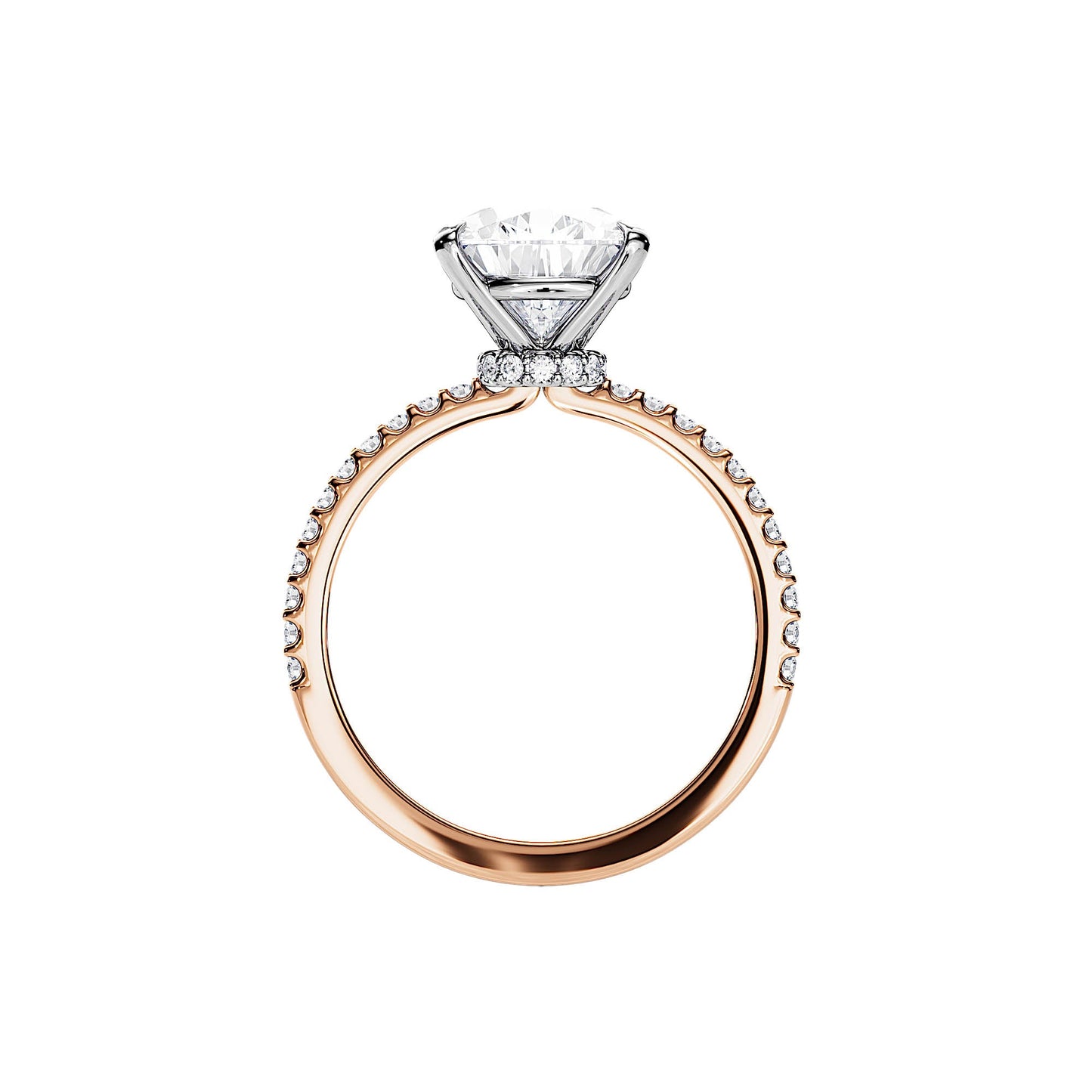 3.0 CT Pear Cut Moissanite Hidden Halo & Pave Setting Engagement Ring