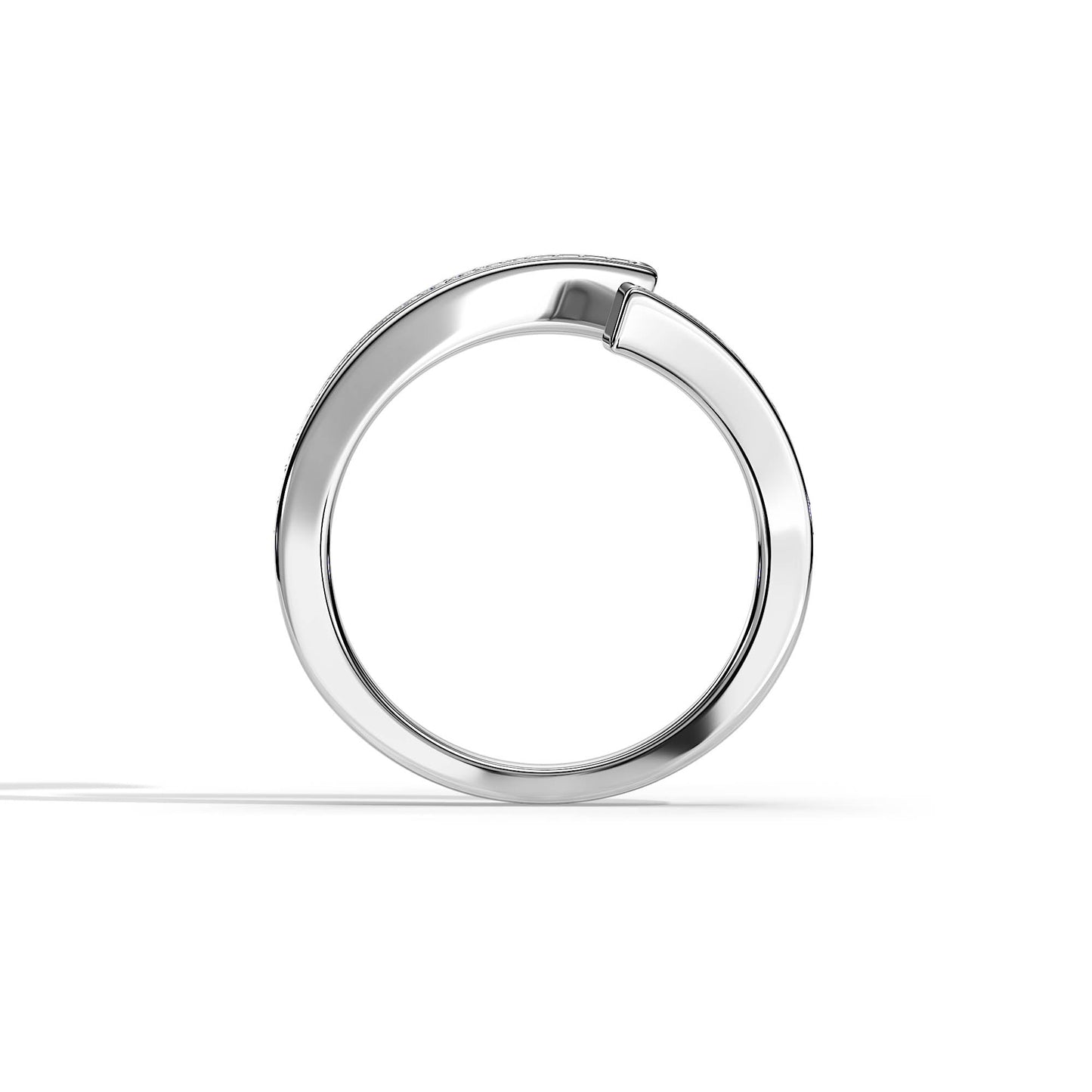 0.20 TCW Round Open Pave Moissanite Wedding Band