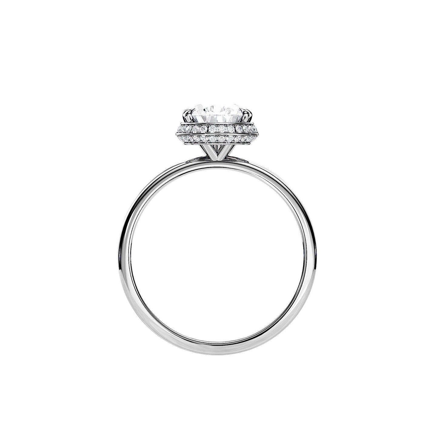 2.10 CT Pear Moissanite Halo Engagement Ring