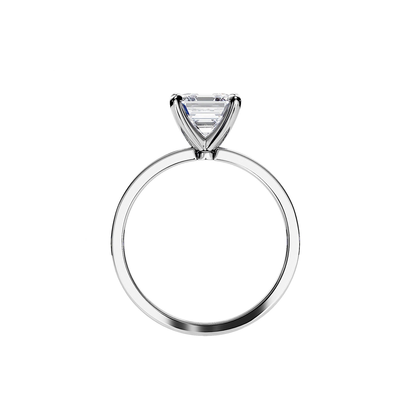 1.30 CT Asscher Cut Moissanite pave setting Engagement Ring