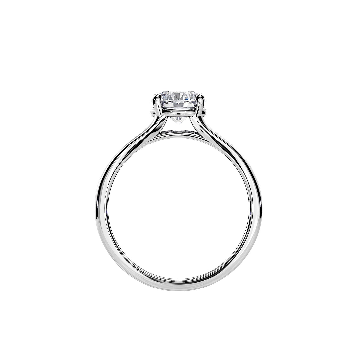 1.0 CT Round Moissanite Split Shank Style Engagement Ring
