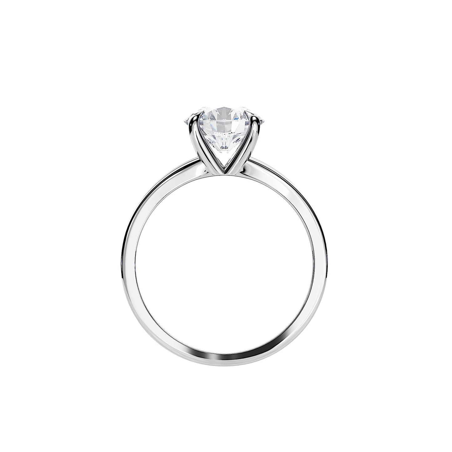 1.50 CT Round Moissanite Solitaire Prong Setting Engagement Ring