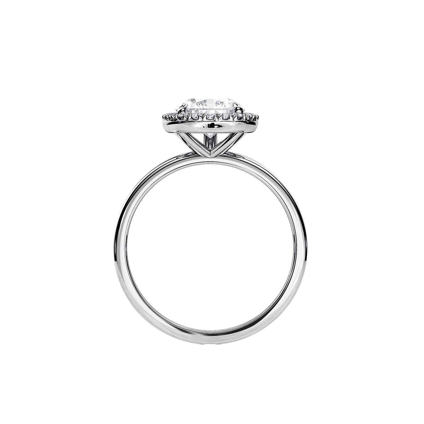 2.10 CT Pear Cut Moissanite Halo Engagement Ring